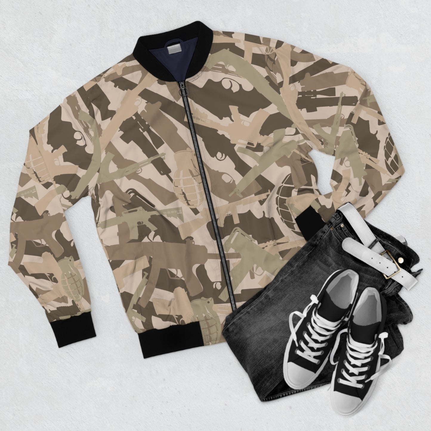Men's Camouflage Bomber Jacket - Stylish Military-Inspired Outerwear