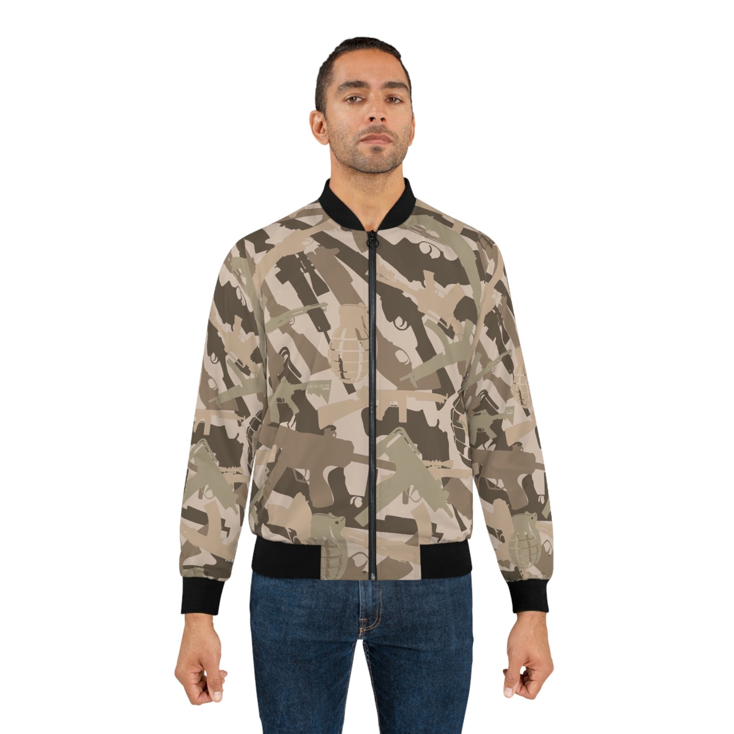 Men's Camouflage Bomber Jacket - Stylish Military-Inspired Outerwear