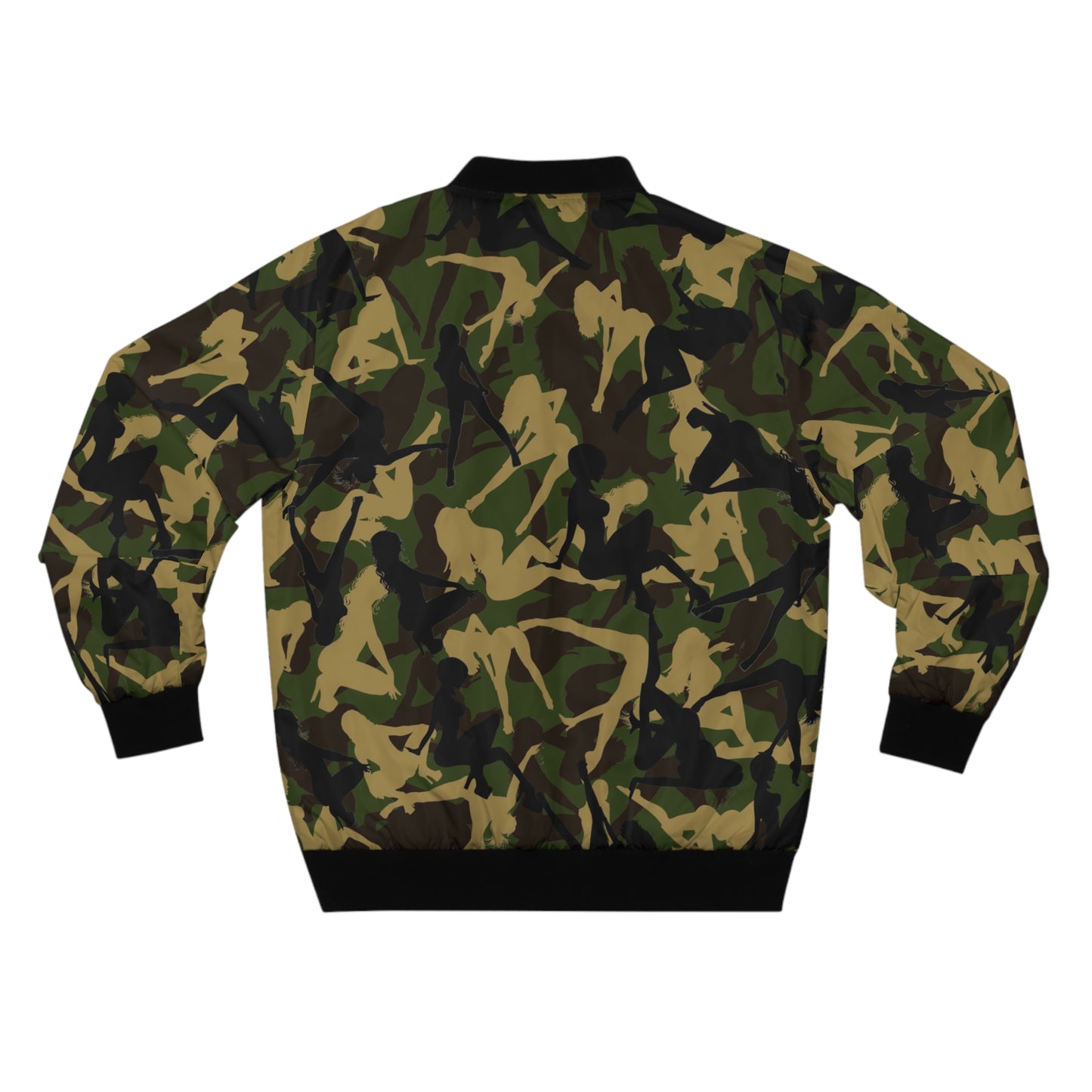 Men's Camo Bomber Jacket - Bold Silhouette Design for Street Style