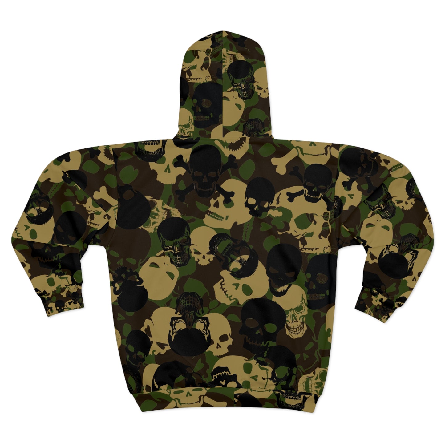 Skull Camo Unisex Zip Hoodie | Edgy Streetwear for Halloween & Everyday Style