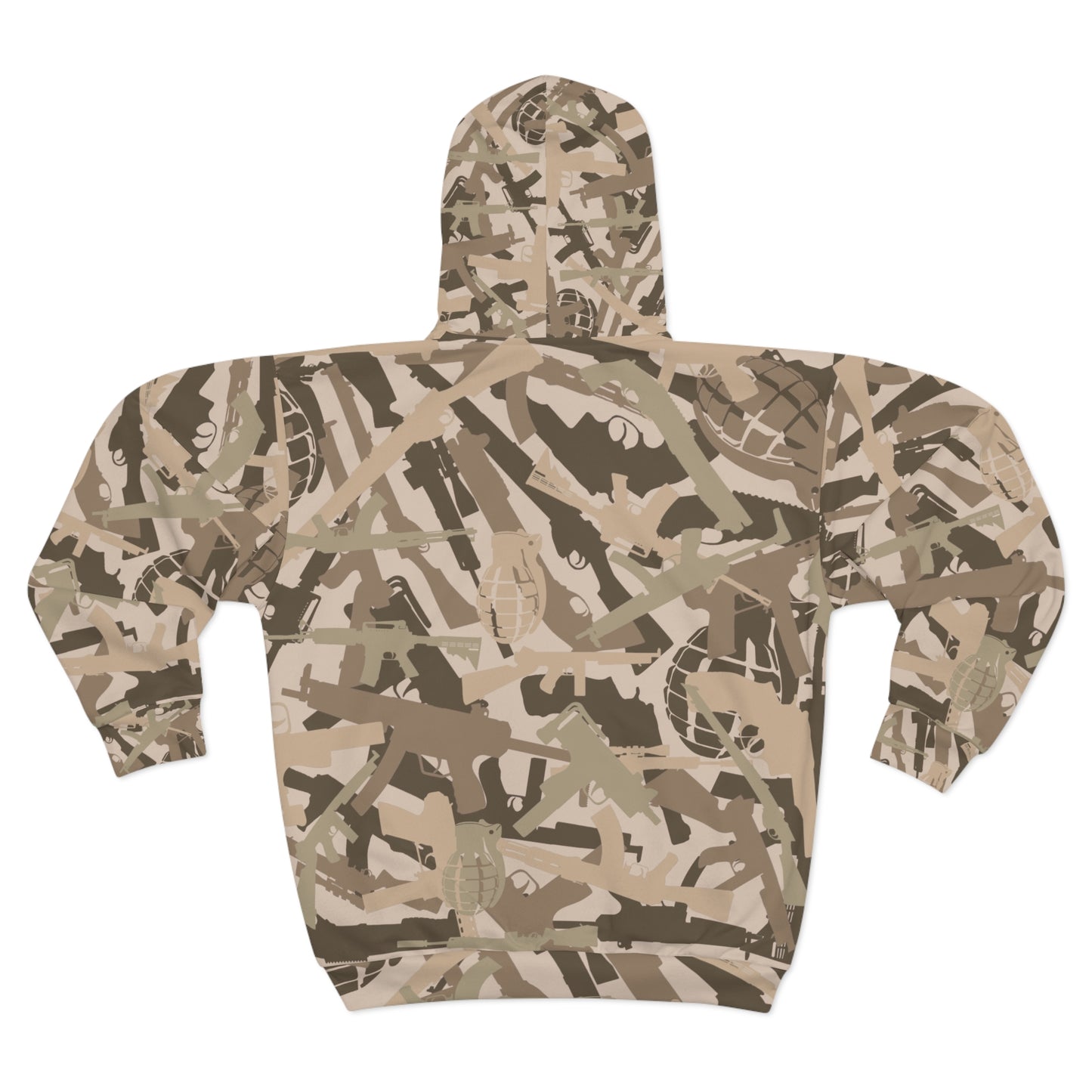 Unisex Military Print Zip Hoodie - Camouflage Design for Adventurers and Outdoor Enthusiasts