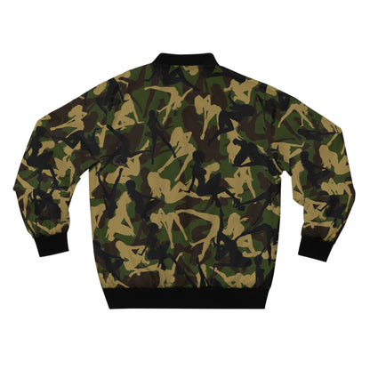 Men's Camo Bomber Jacket - Bold Silhouette Design for Street Style