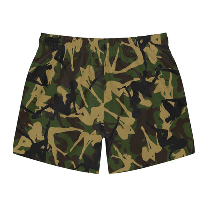 Stylish Silhouette Swim Trunks - Trendy Camo Beachwear for Summer Fun