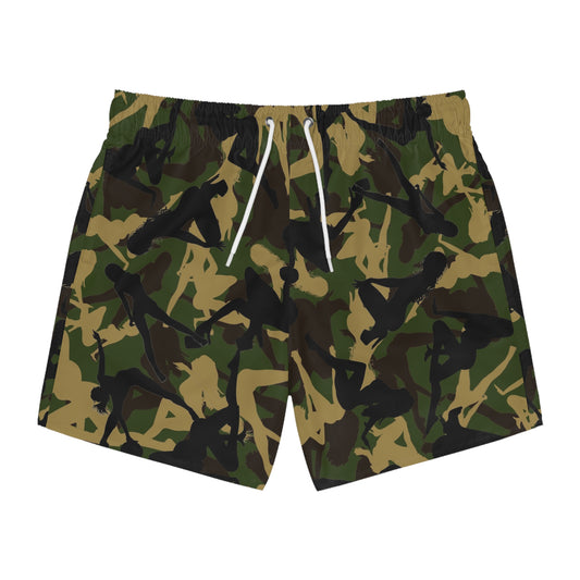 Stylish Silhouette Swim Trunks - Trendy Camo Beachwear for Summer Fun