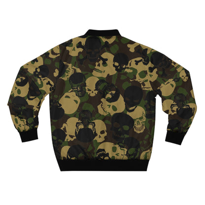 Men's Skull Camo Bomber Jacket - Edgy Design for Casual Style